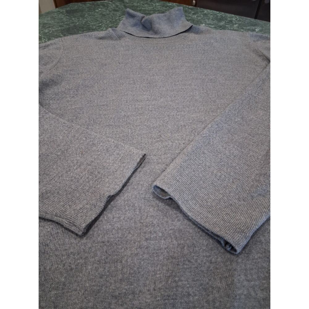 Chiara Marconi Pure New Merino 100% Wool Turtleneck Sweater Gray Italy XL Layer - Picture 3 of 10